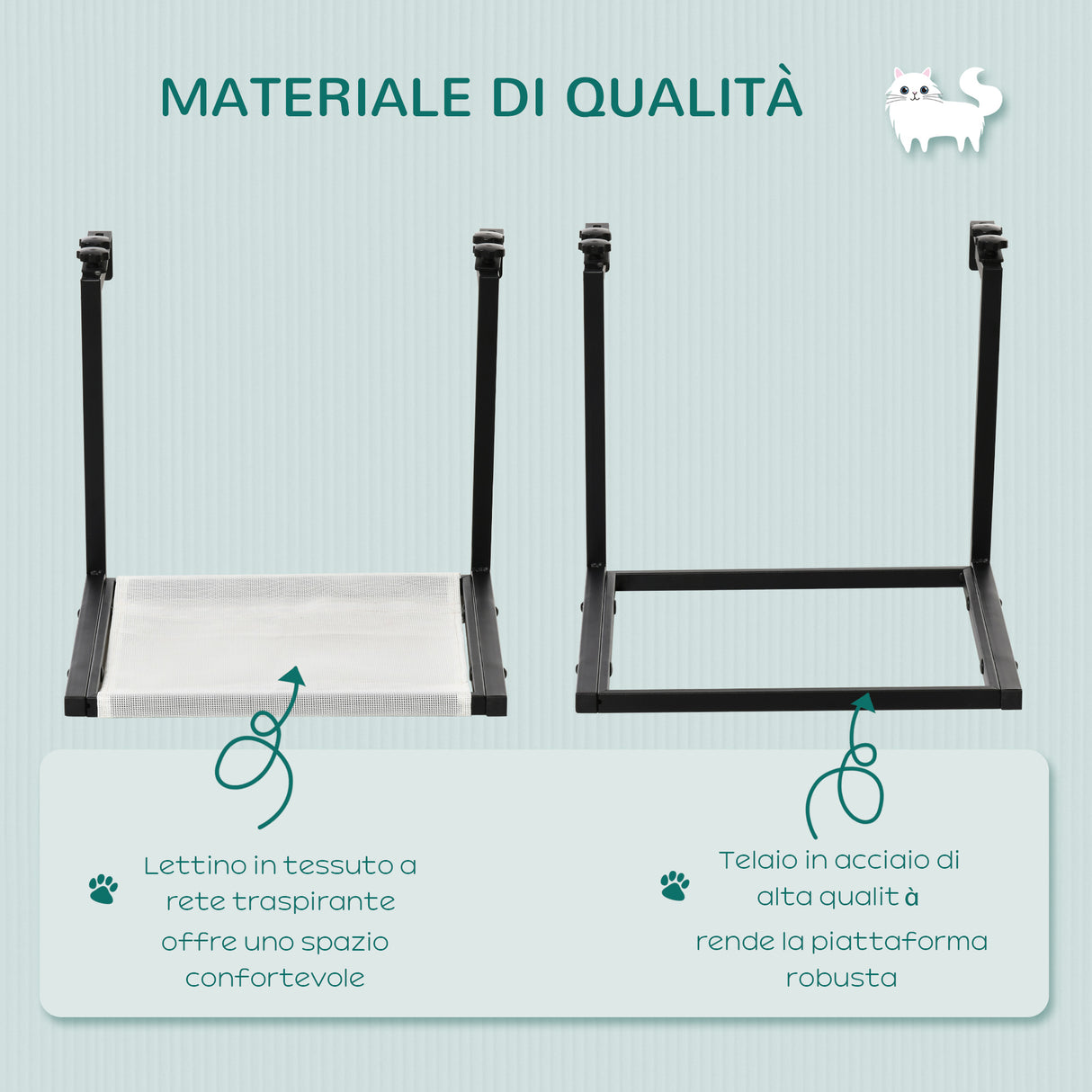 easycomfort easycomfort mensola per gatti da parete in acciaio lettino amaca per gatti piccoli con tessuto traspirante per interno nero
