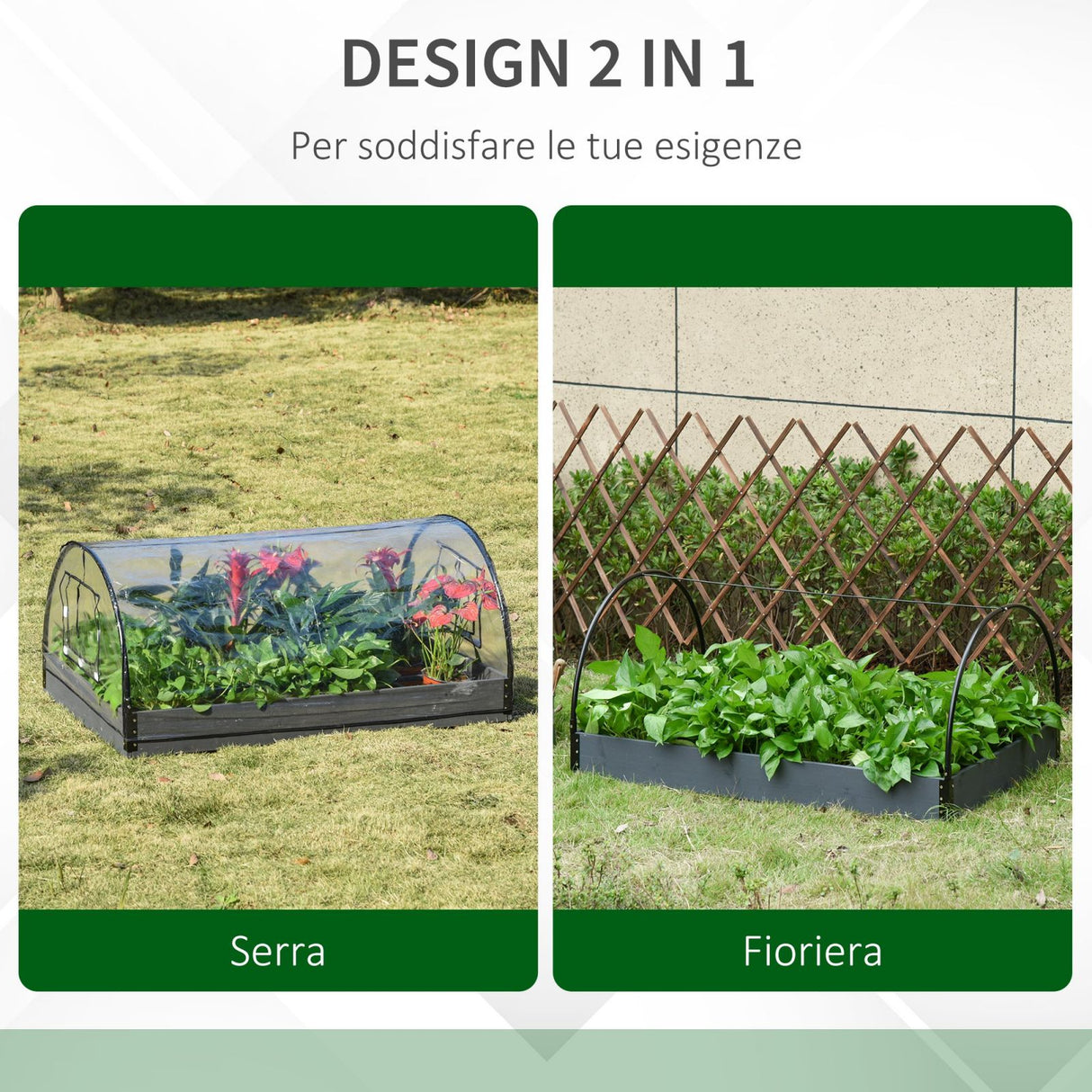 easycomfort easycomfort mini serra da giardino o balcone per piante e fiori con fioriera e copertura in pvc trasparente 120x79x53cm ean 8054144130569