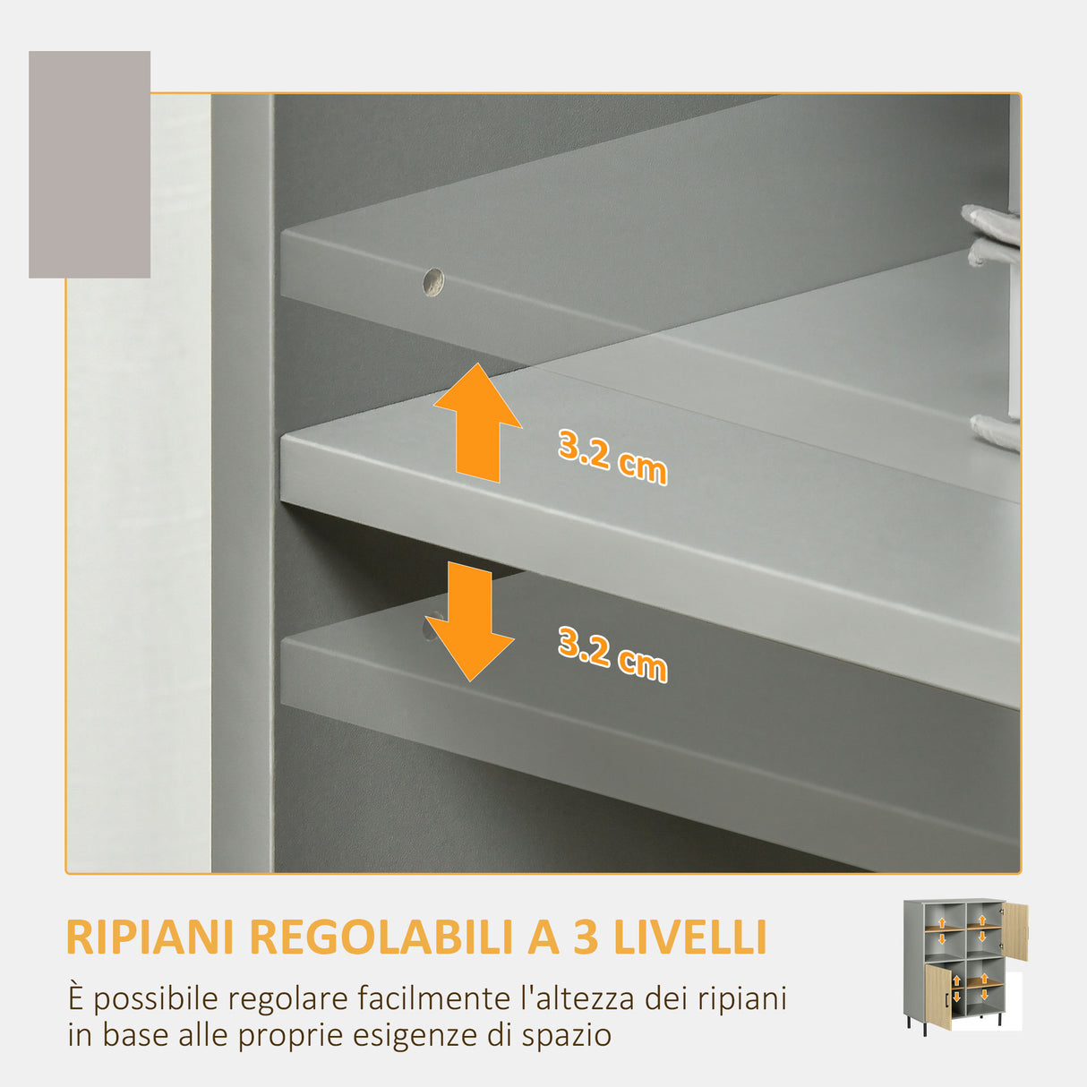 easycomfort easycomfort mobile da cucina multiuso con 4 ripiani aperti regolabili e 2 armadietti in truciolato 80x38x1125cm