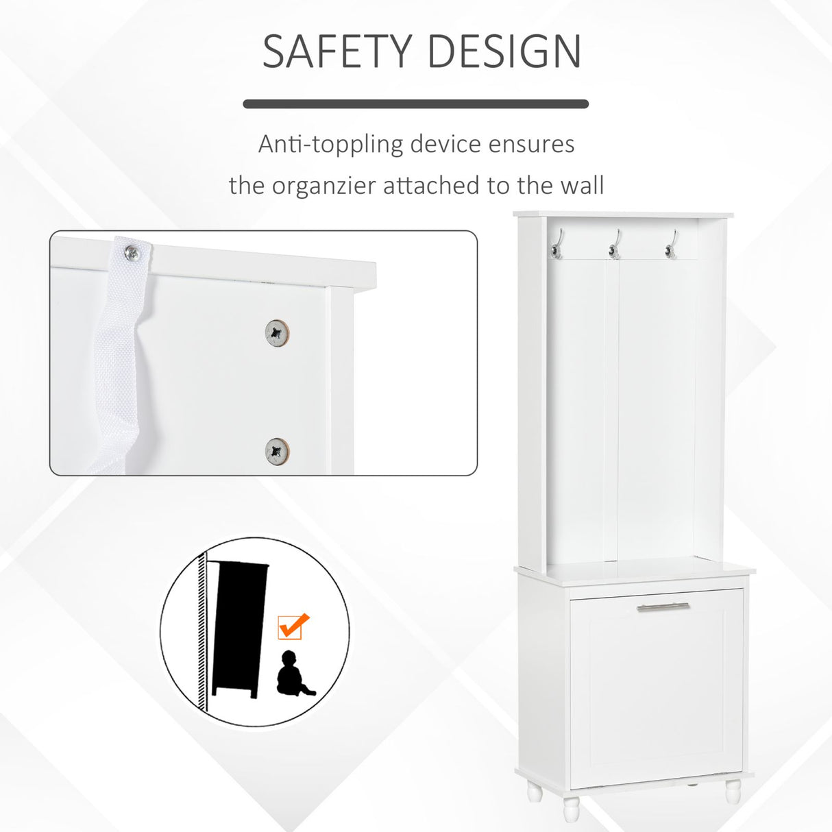 easycomfort easycomfort mobile per ingresso appendiabiti con scarpiera e mensole in legno mdf bianco