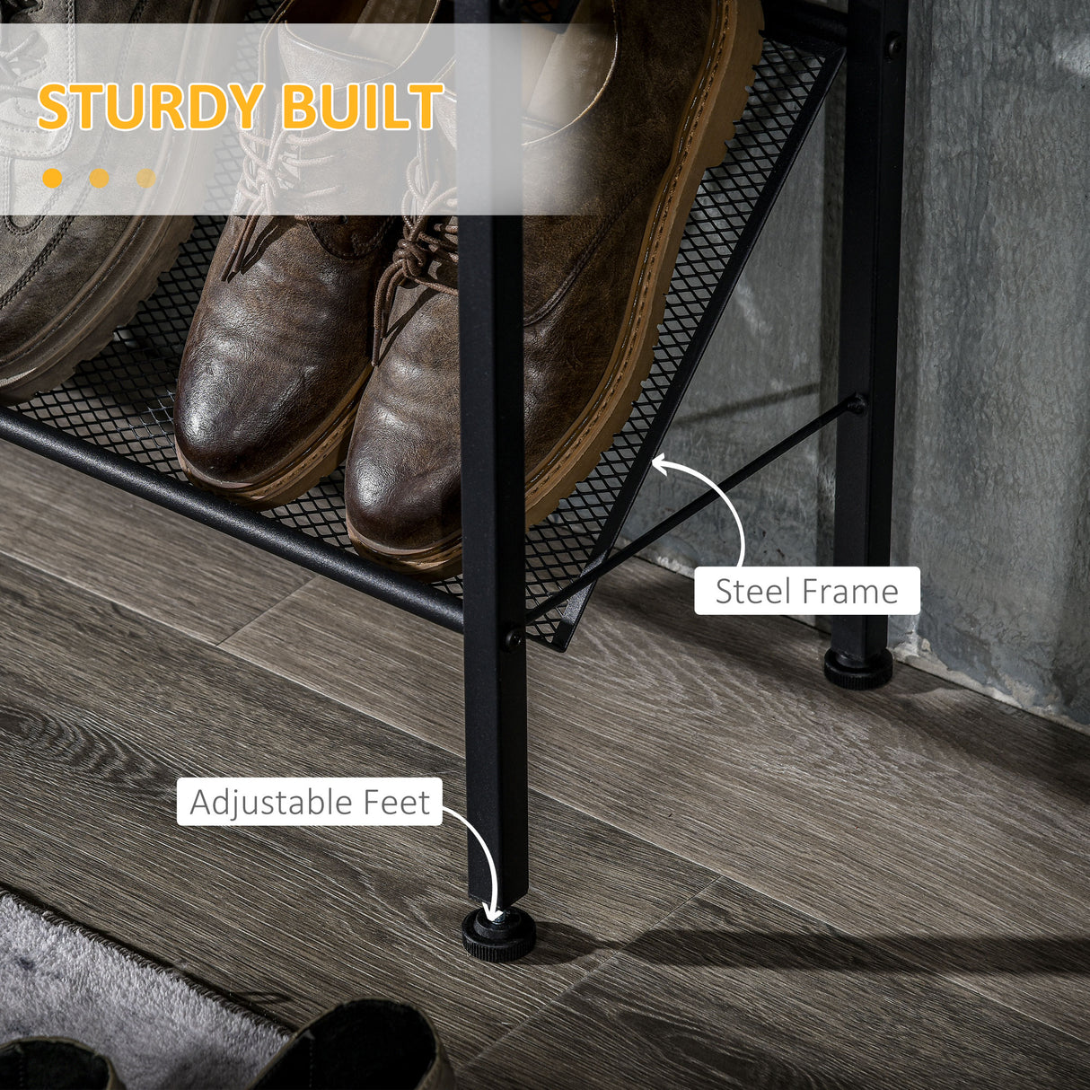 easycomfort easycomfort mobile scarpiera da ingresso con 3 ripiani e piano dappoggio in acciaio e truciolato 70x26x89 cm nero