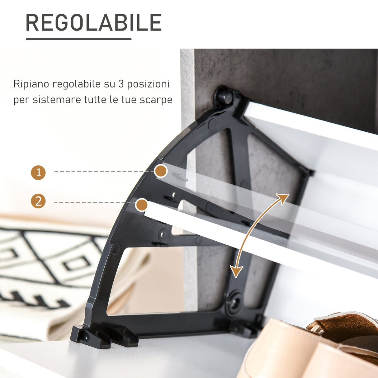 easycomfort easycomfort mobile scarpiera salvaspazio a 2 ante per 8 paia di scarpe arredamento moderno grigio e bianco 62 5x24x81cm ean 8054111849005