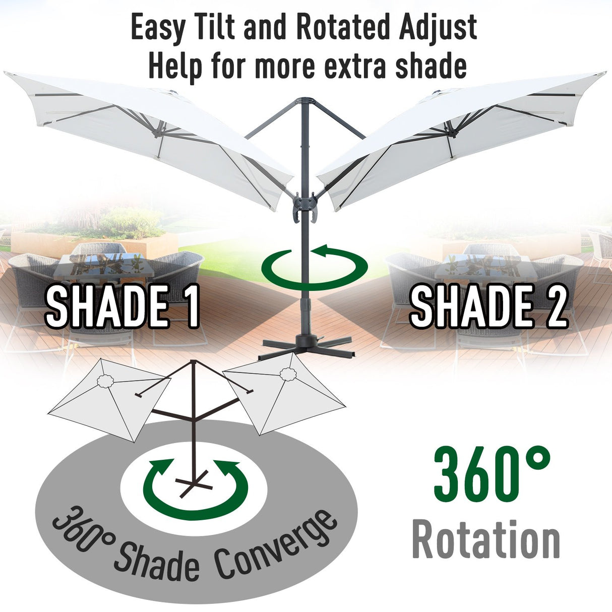 easycomfort easycomfort ombrellone da giardino decentrato regolabile su 5 livelli crema 250x250cm ean 8055776911120