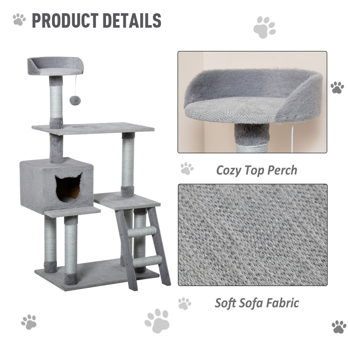 easycomfort easycomfort palestra per gatti multilivello con casetta e tiragraffi corda di juta ean 8054144134307