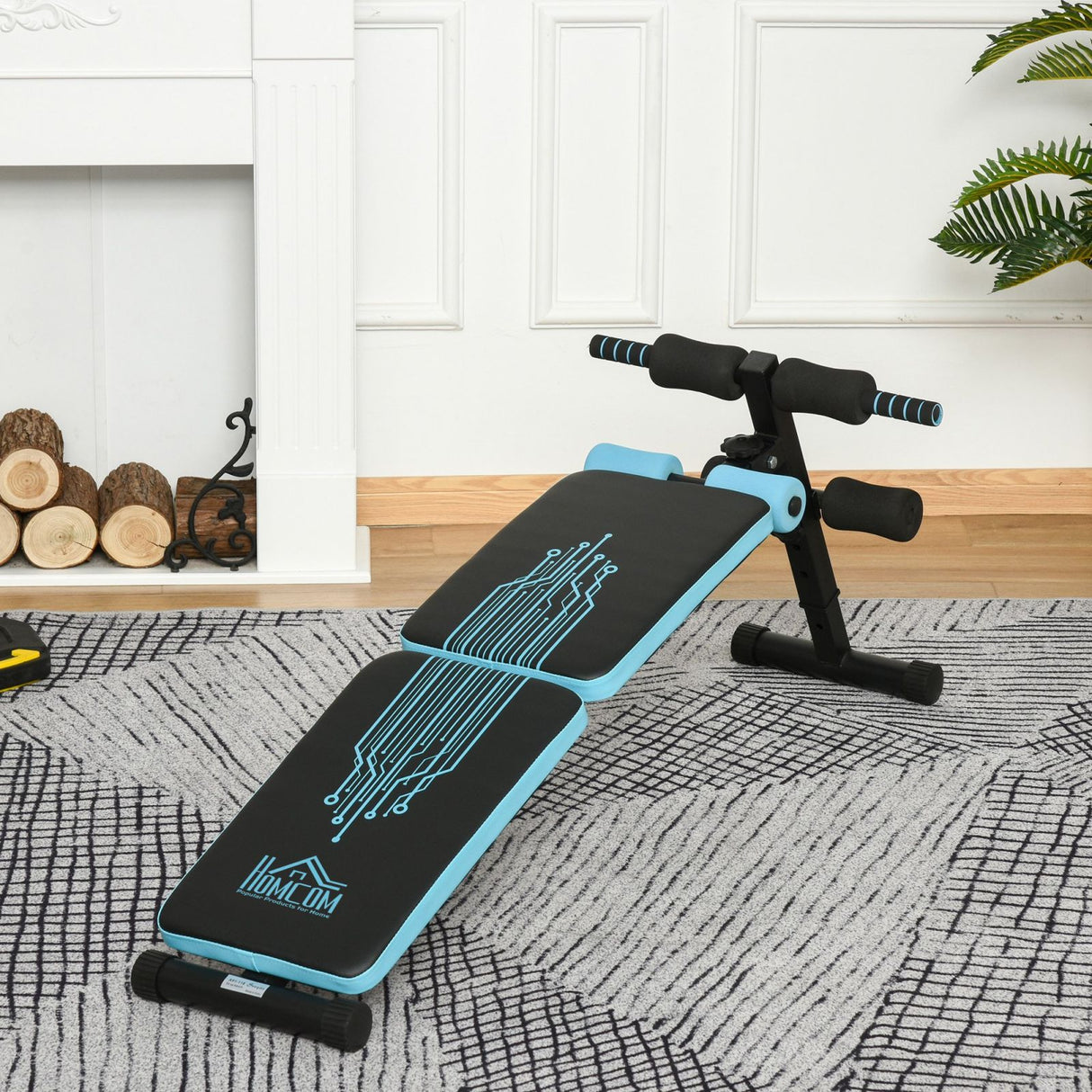 easycomfort easycomfort panca multifunzione per allenamento con schienale e cuscinetti regolabili azzurro e nero