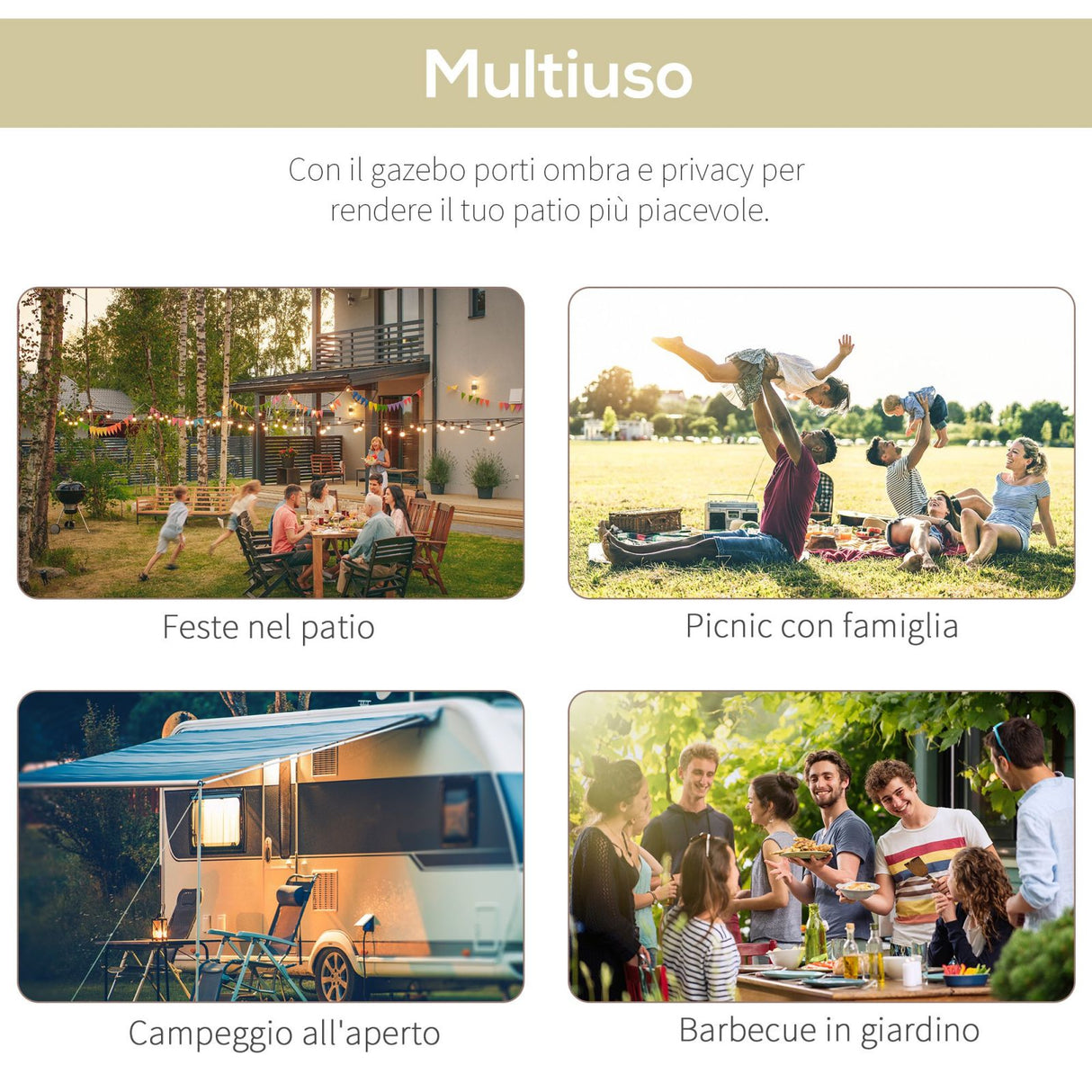 easycomfort easycomfort pergola da giardino in acciaio con copertura in tessuto beige 300x250cm ean 8054144136875