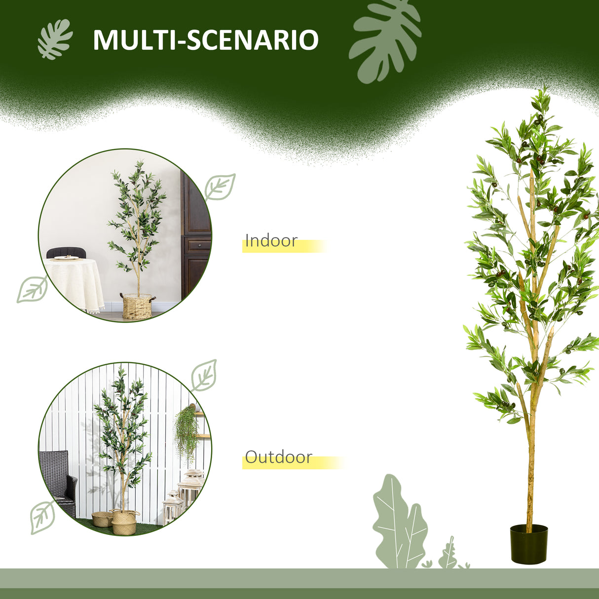 easycomfort easycomfort pianta artificiale di ulivo da 180 cm a 12 rami con vaso 17x14 5 cm per interni ed esterni verde