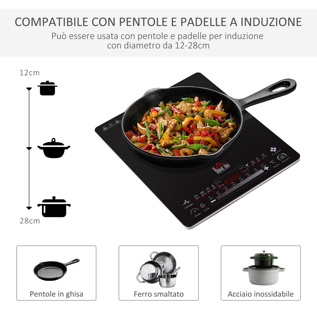 easycomfort easycomfort piastra a induzione portatile con display led nero