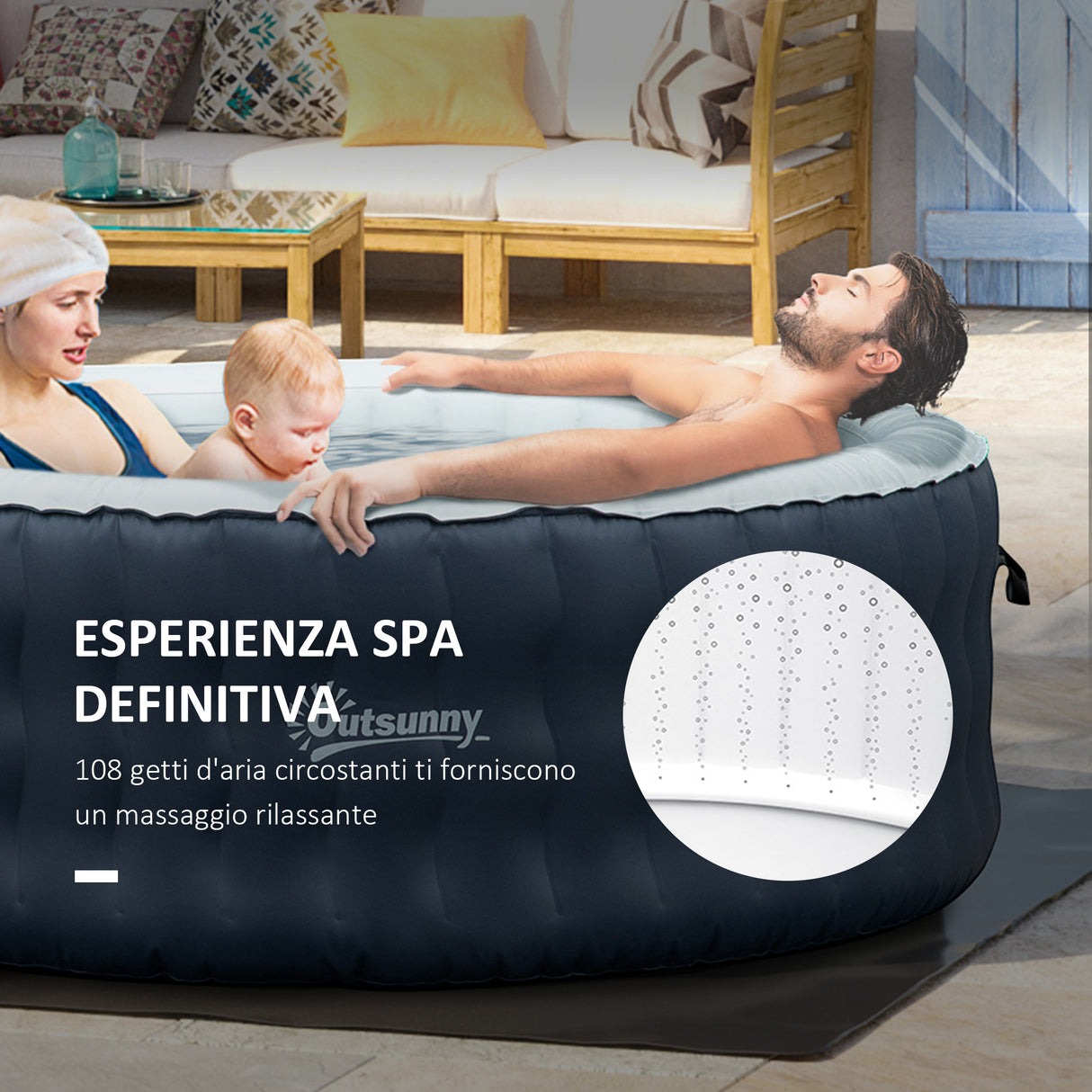 easycomfort easycomfort piscina idromassaggio gonfiabile e riscaldante fino 42 con 108 getti per 4 6 persone