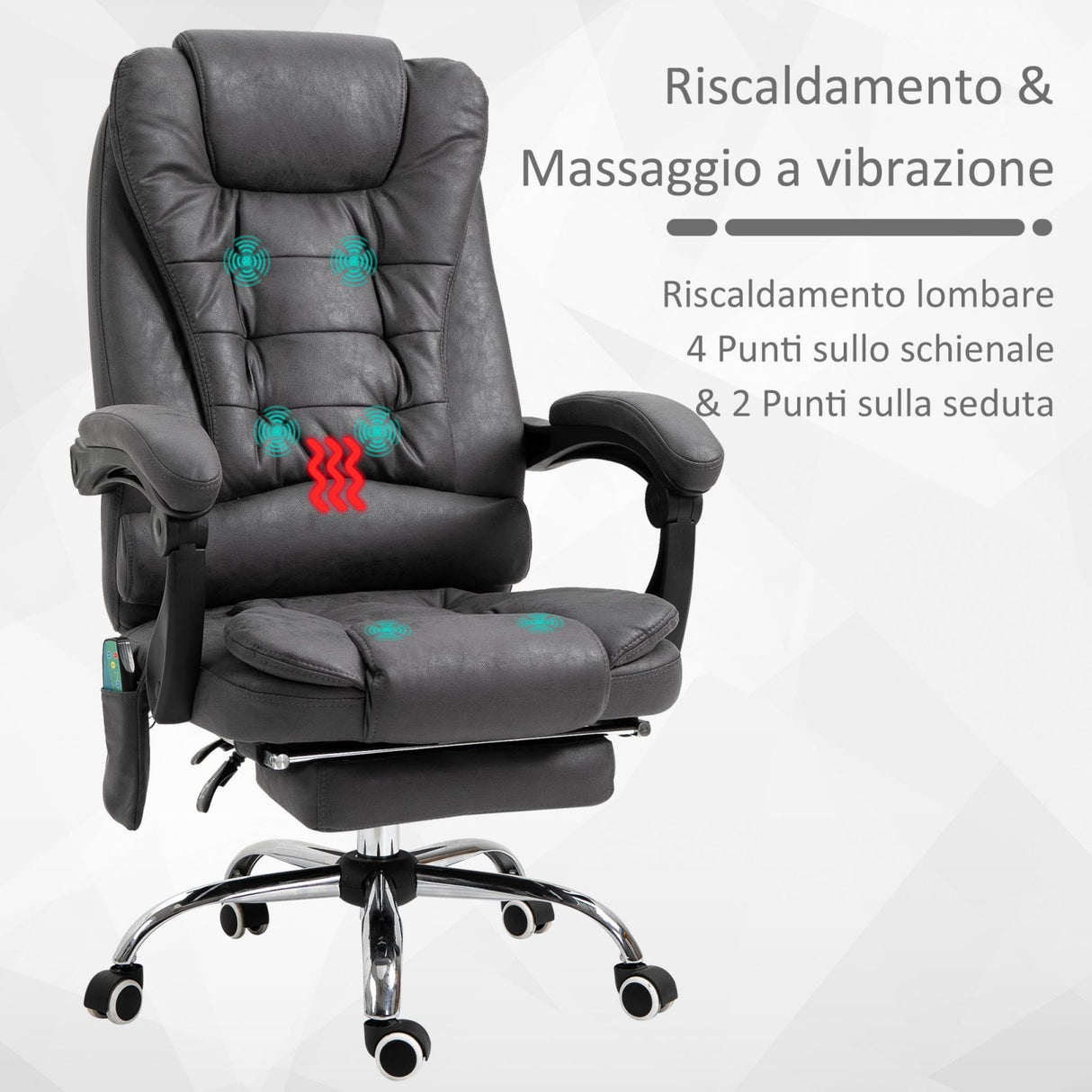 easycomfort easycomfort poltrona massaggiante da ufficio e casa con 6 punti di massaggio grigio scuro ean 8055776912844