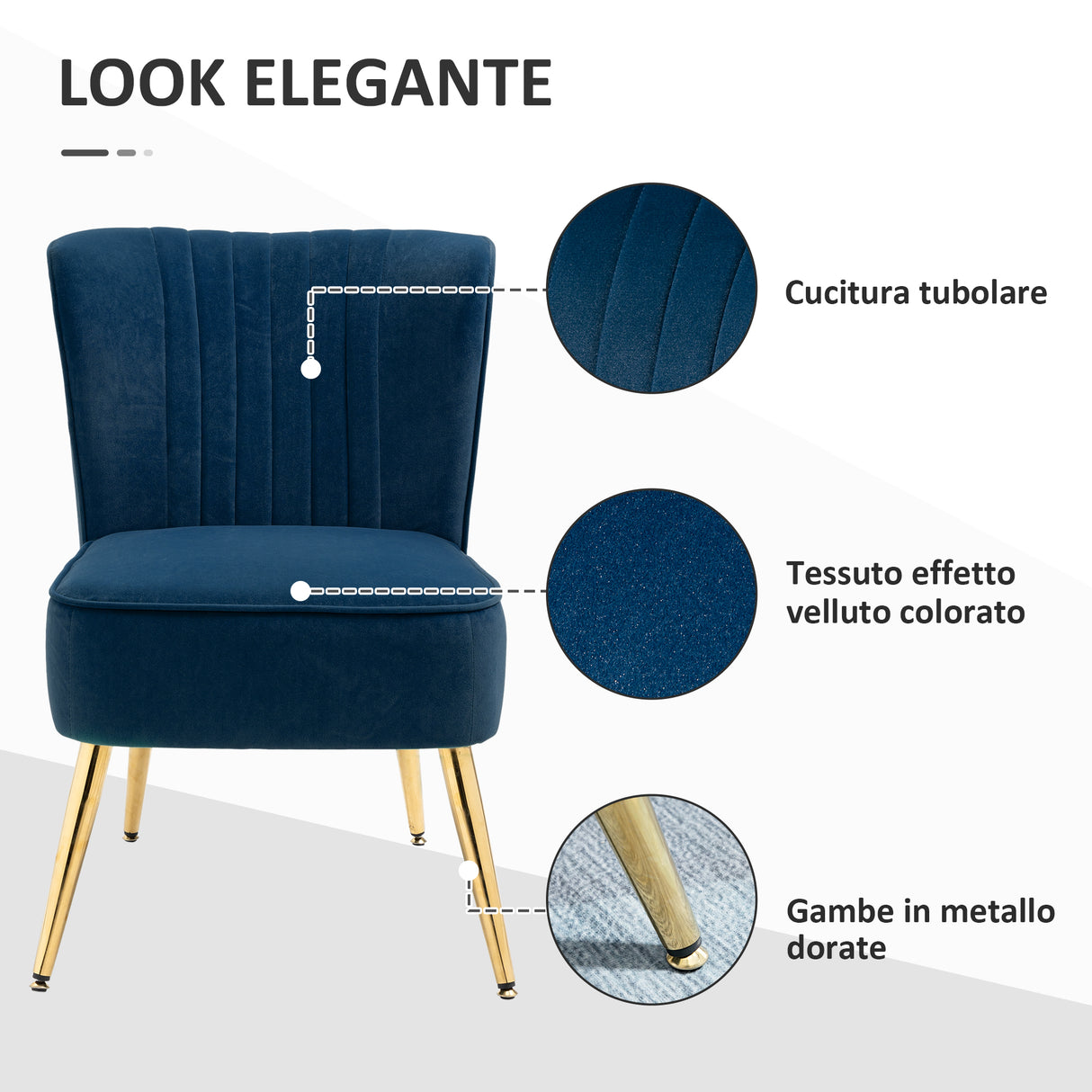 easycomfort easycomfort poltrona moderna in stile scandinavo imbottita e rivestita in tessuto vellutato 56x65 5x82 5cm blu