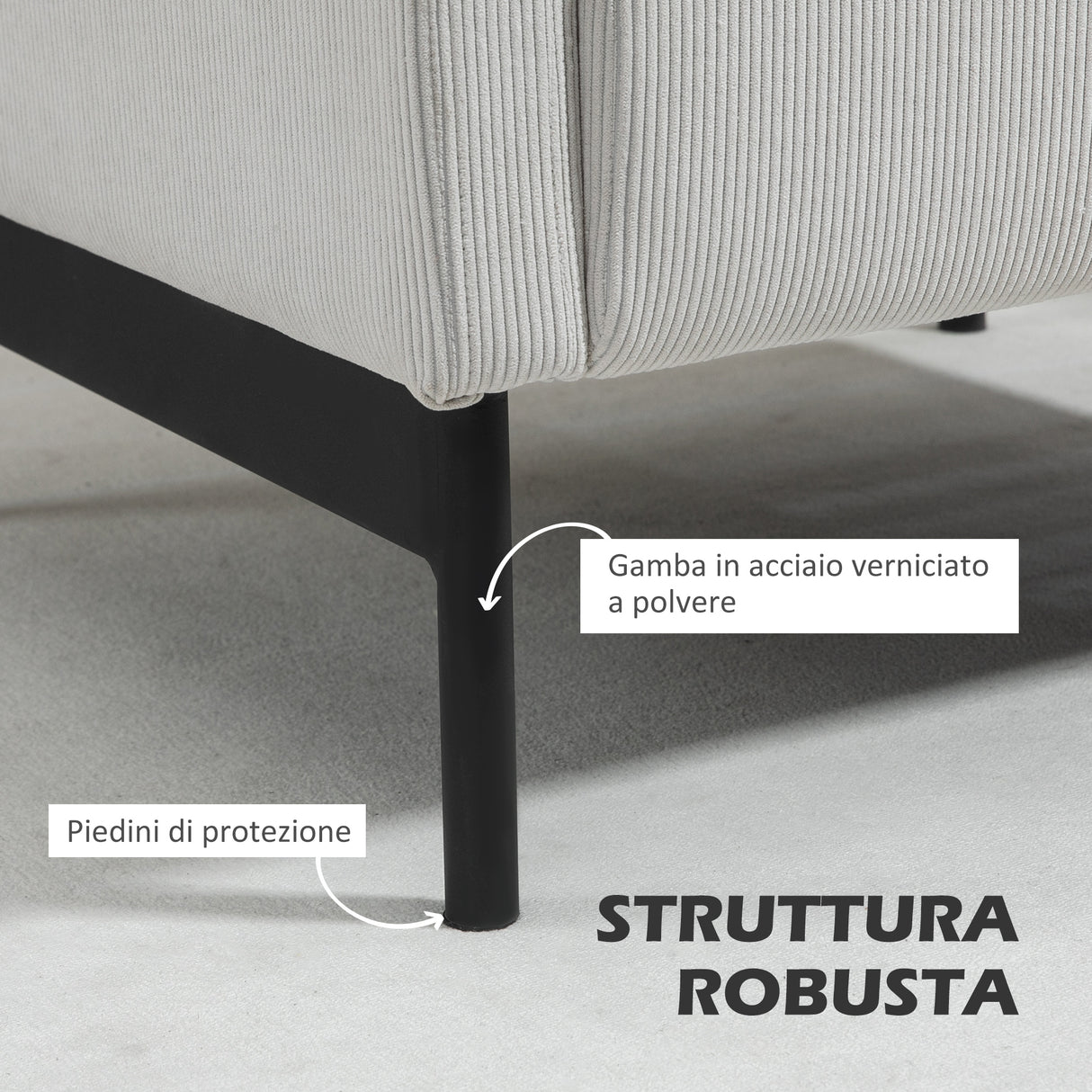 easycomfort easycomfort poltroncina in velluto a coste con gambe in acciaio e cuscino posteriore 73x74x82cm grigio