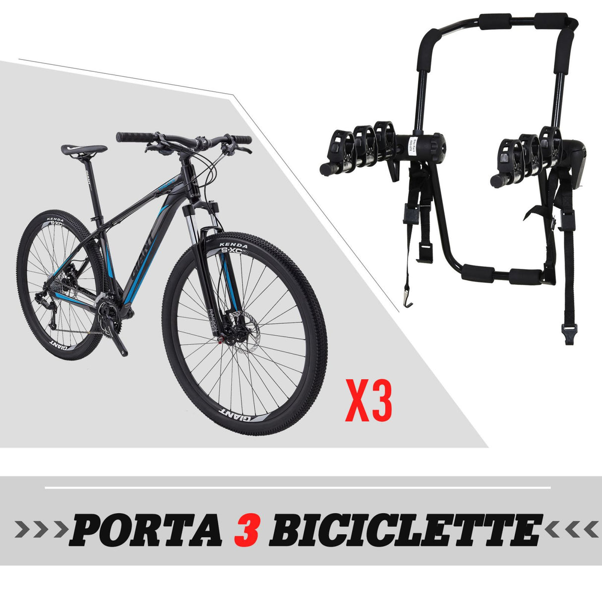 easycomfort easycomfort portabici posteriore per auto pieghevole per 3 biciclette max 45 kg in acciaio ean 8054111846219