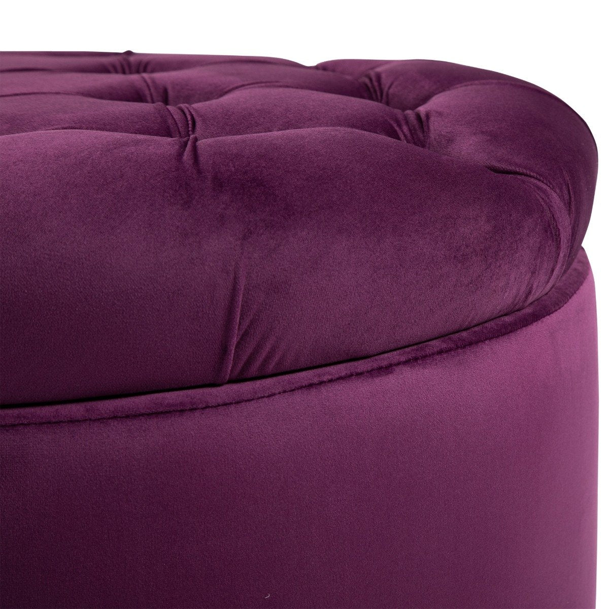 easycomfort easycomfort pouf contenitore in velluto viola con seduta in stile chesterfield imbottita ean 8054144135618