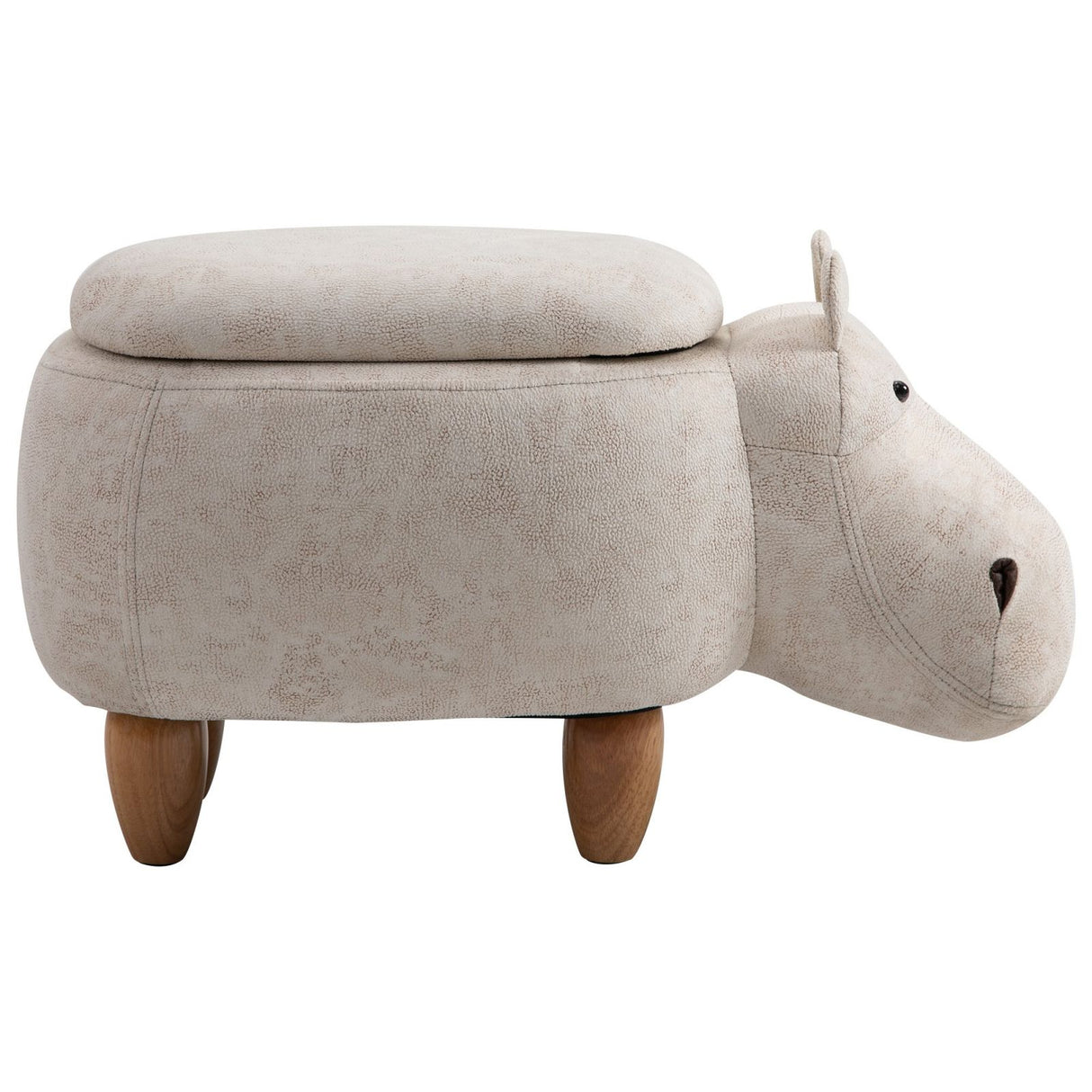 easycomfort easycomfort pouf contenitore poggiapiedi in tessuto ippopotamo beige ean 8054144138244
