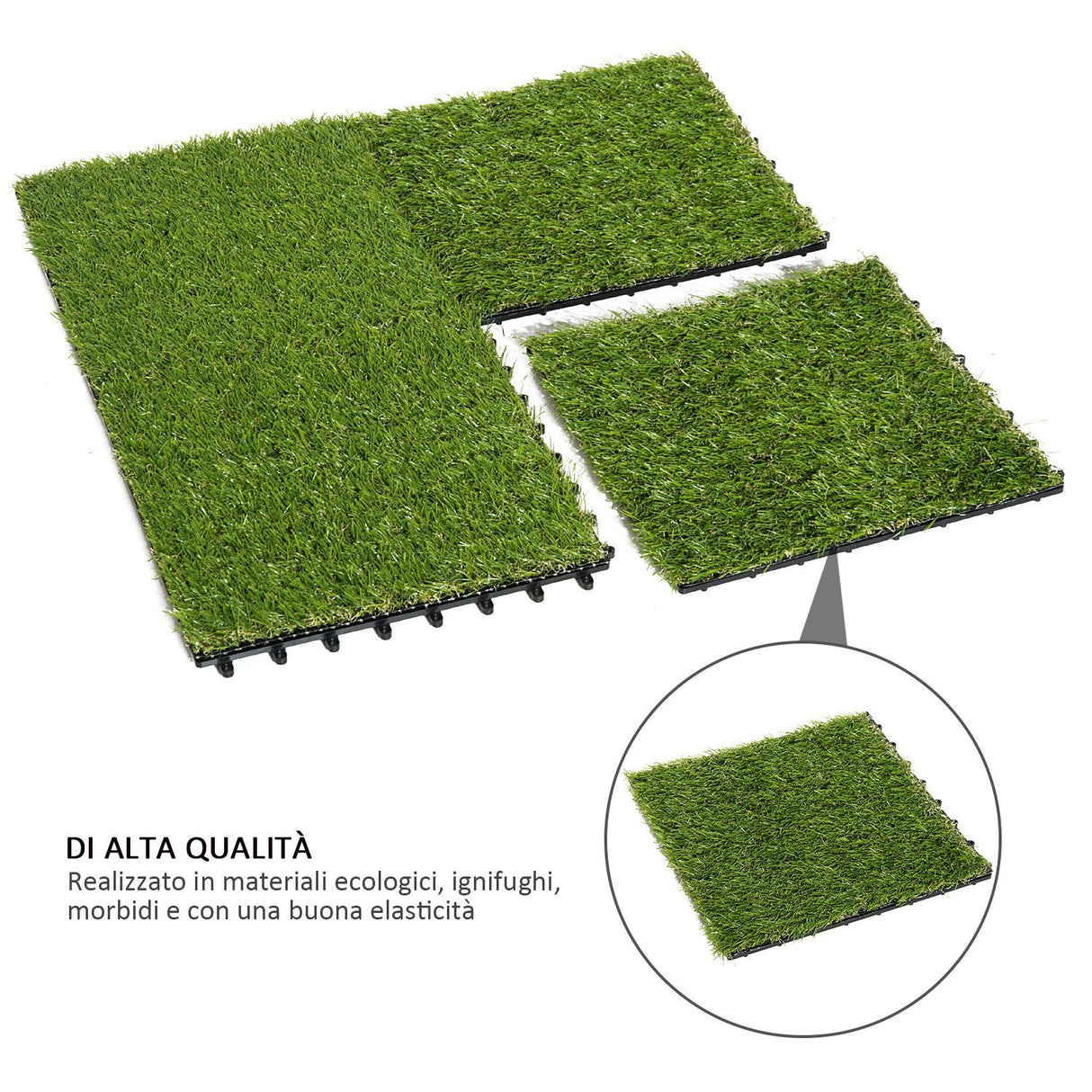 easycomfort easycomfort prato sintetico per giardino set di 10pz 30x30cm verde scuro ean 8054111844932