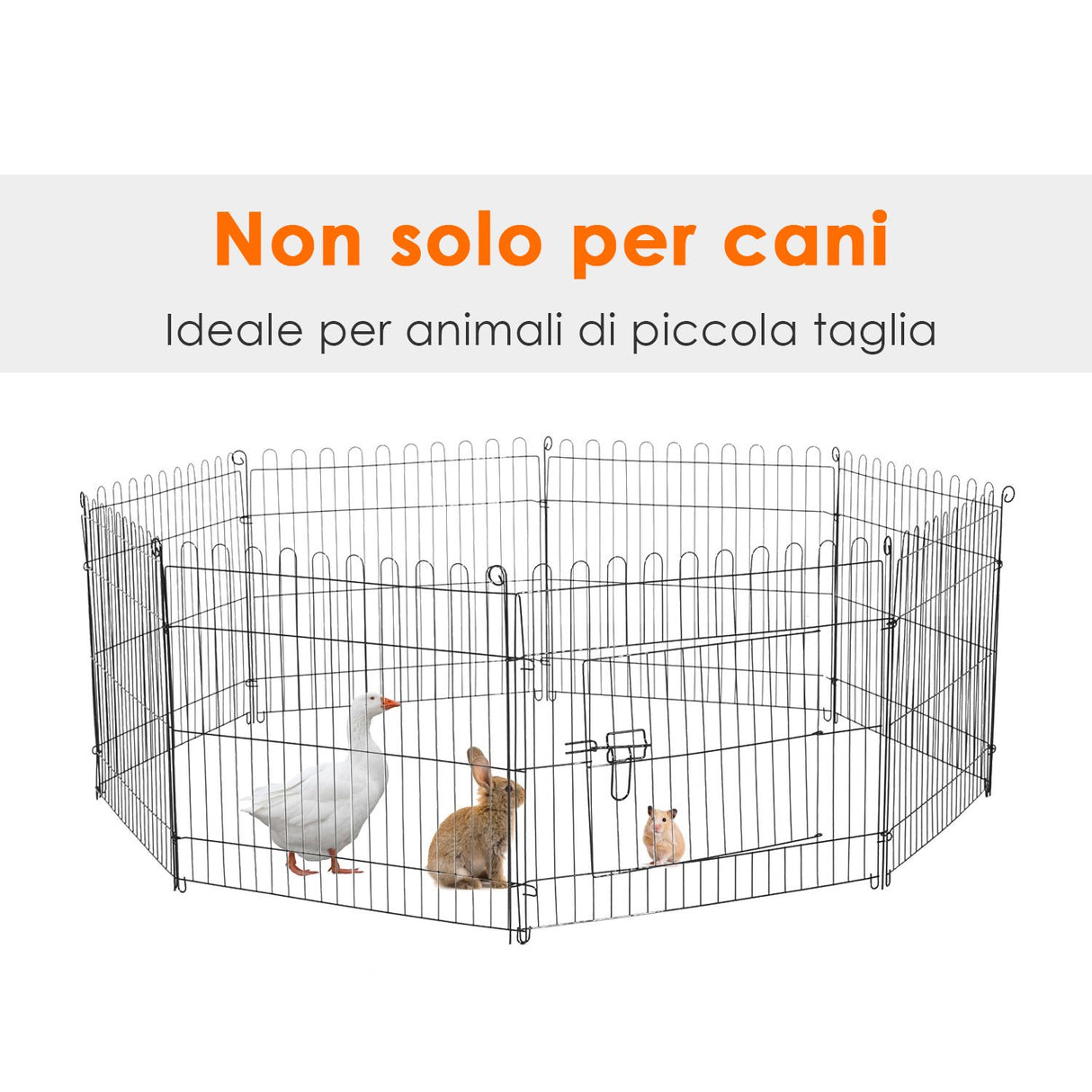 easycomfort easycomfort recinto per cani gatti cuccioli roditori recinzione rete gabbia 8 pezzi 61 x 61cm nero ean 8054111840927