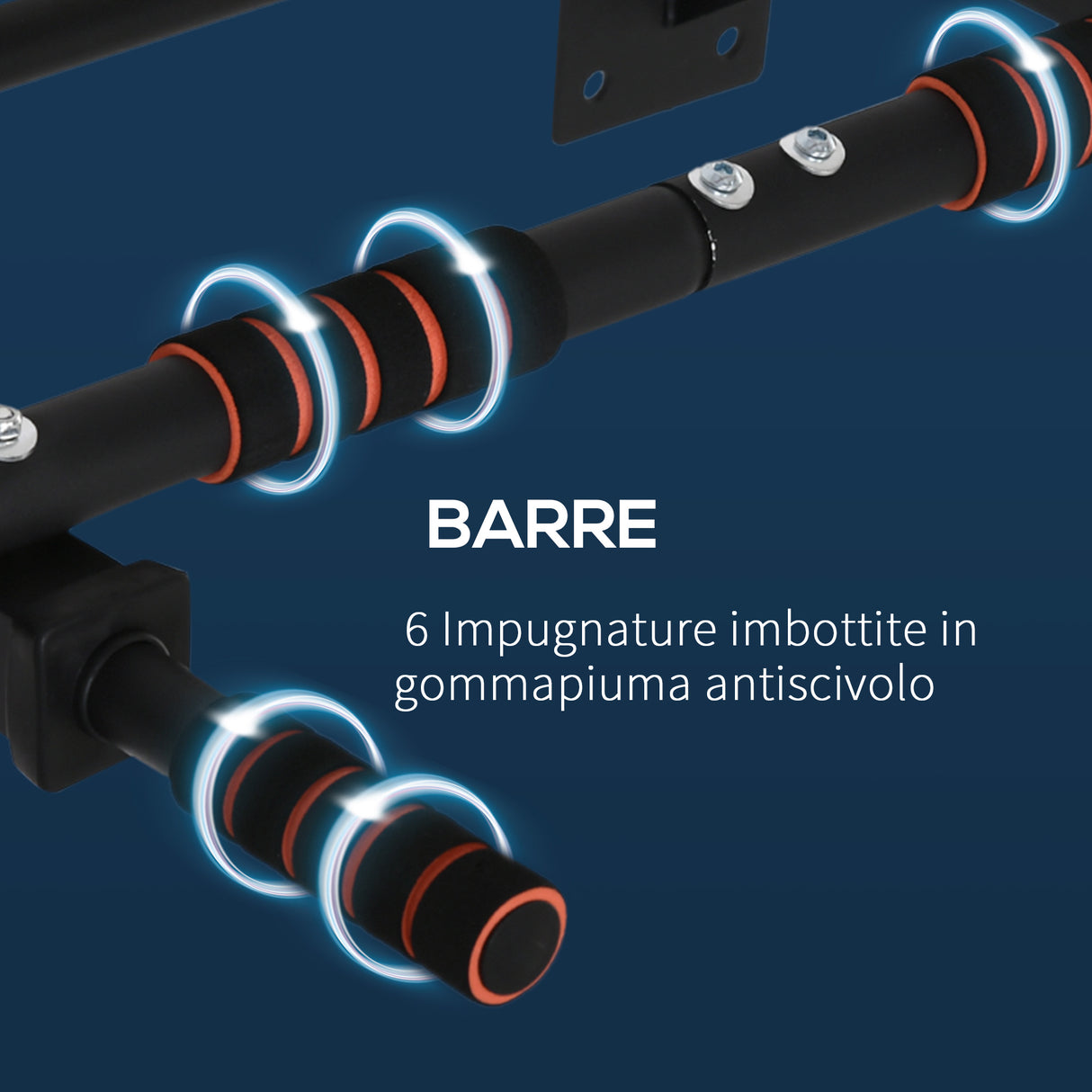 easycomfort easycomfort sbarra per trazioni multifunzione in acciaio da parete 94x51x18cm nera