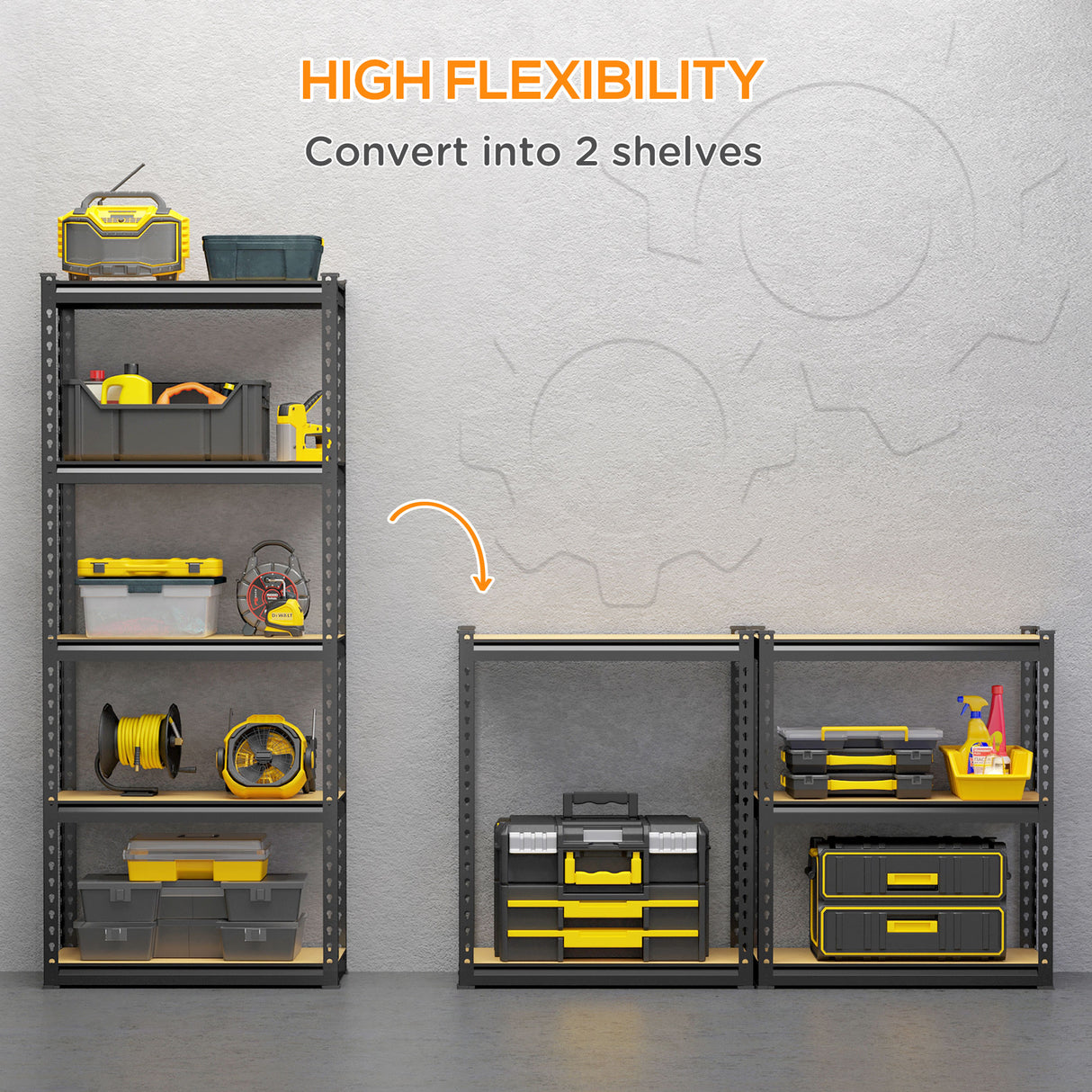 easycomfort easycomfort scaffalatura industriale a 5 livelli in mdf e acciaio con ripiani aperti e regolabili 70x30x167 5 cm