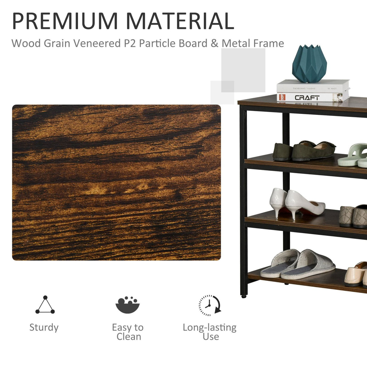 easycomfort easycomfort scaffale design industriale 4 ripiani mobile libreria casa e ufficio ean 8054144131474