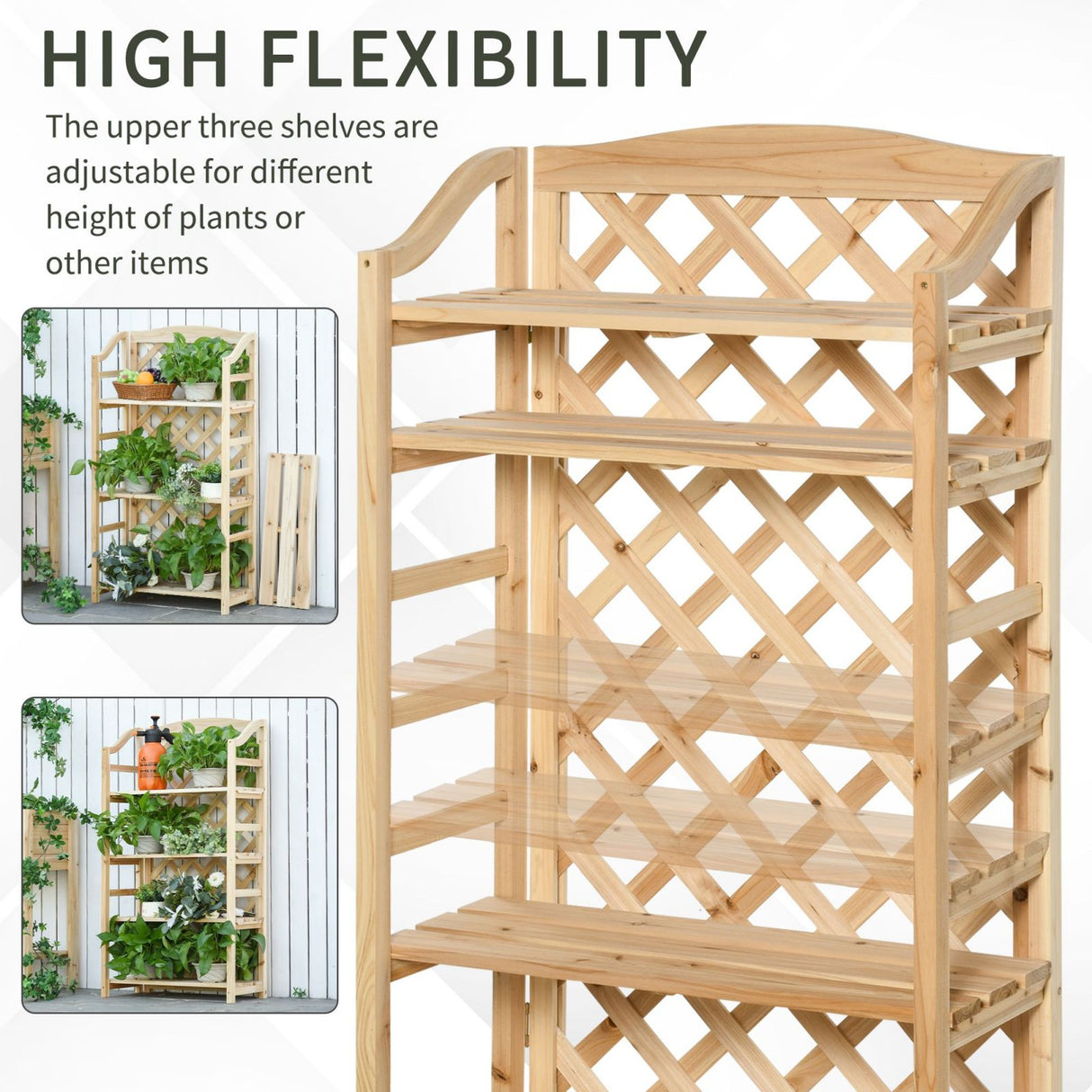 easycomfort easycomfort scaffale portapiante pieghevole con 4 mensole regolabili in legno ean 8054111849869