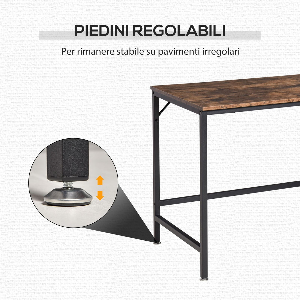 easycomfort easycomfort scrivania con 2 ripiani stile industriale marrone nero