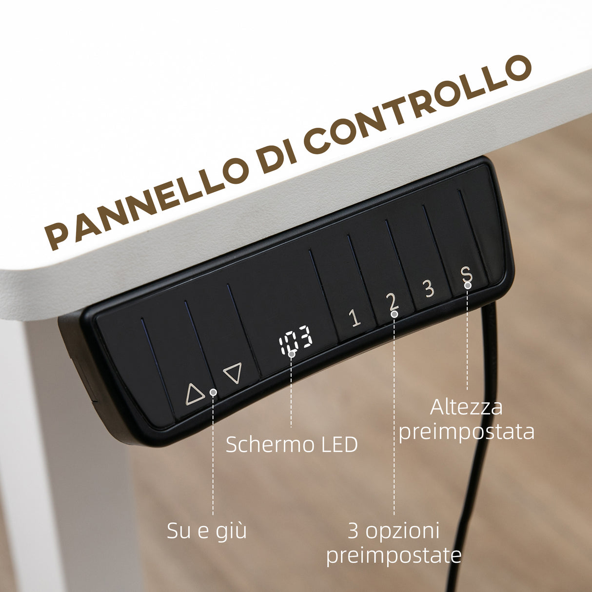 easycomfort easycomfort scrivania sollevabile elettrica a 3 altezze con sistema anticollisione 120x60x74 5 114 5cm bianco