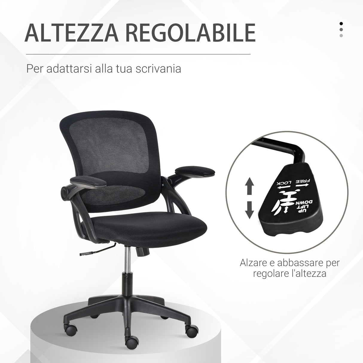 easycomfort easycomfort sedia da ufficio ergonomica con schienale a rete e seduta imbottita altezza regolabile 65 5x61 5x88 97 5cm nero