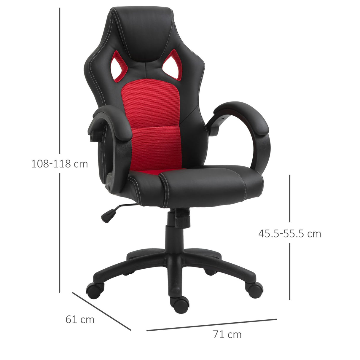 easycomfort easycomfort sedia da ufficio stile gaming rosso e nero