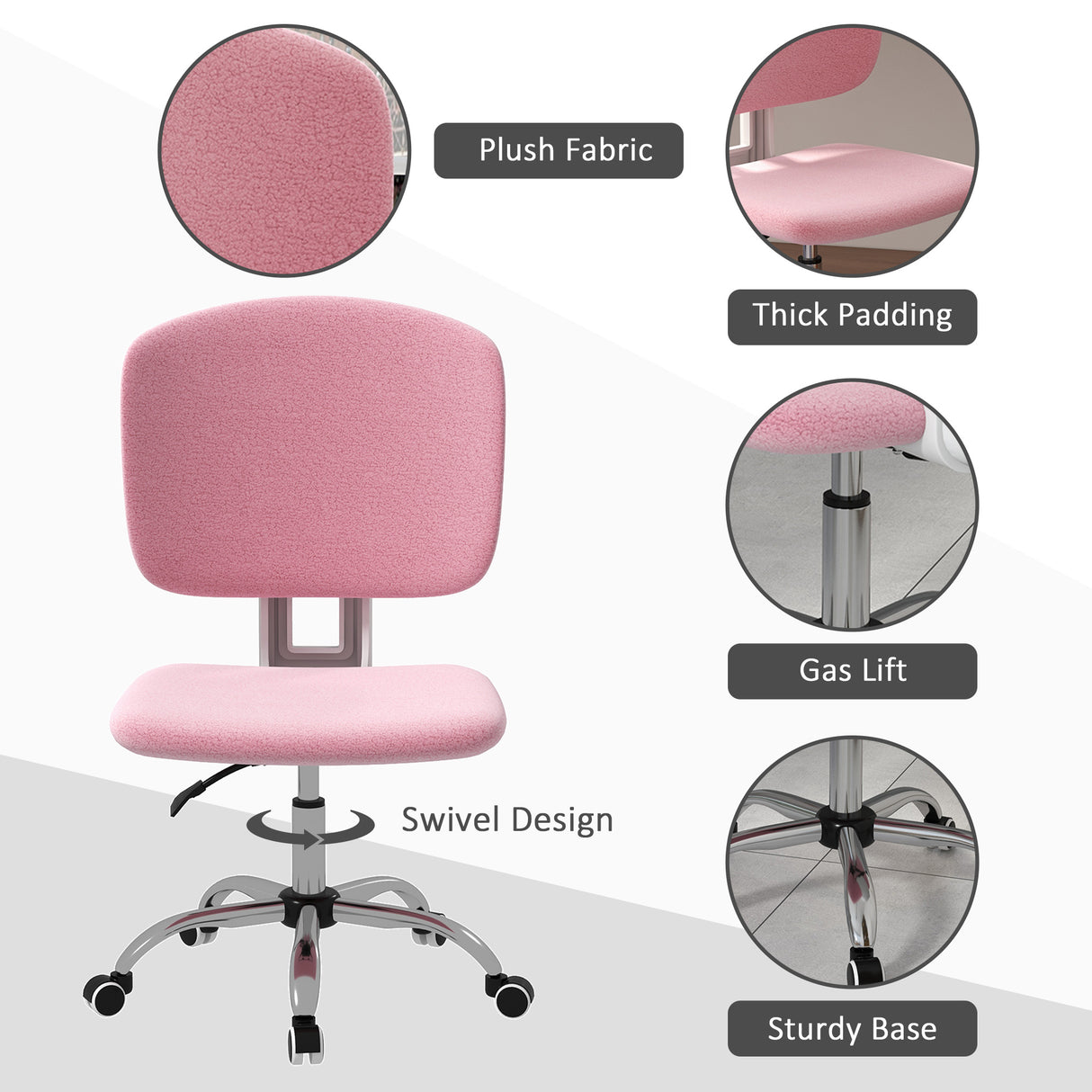 easycomfort easycomfort sedia ergonomica ad altezza regolabile in tessuto effetto lino con schienale ricurvo 48x53x80 90 cm rosa