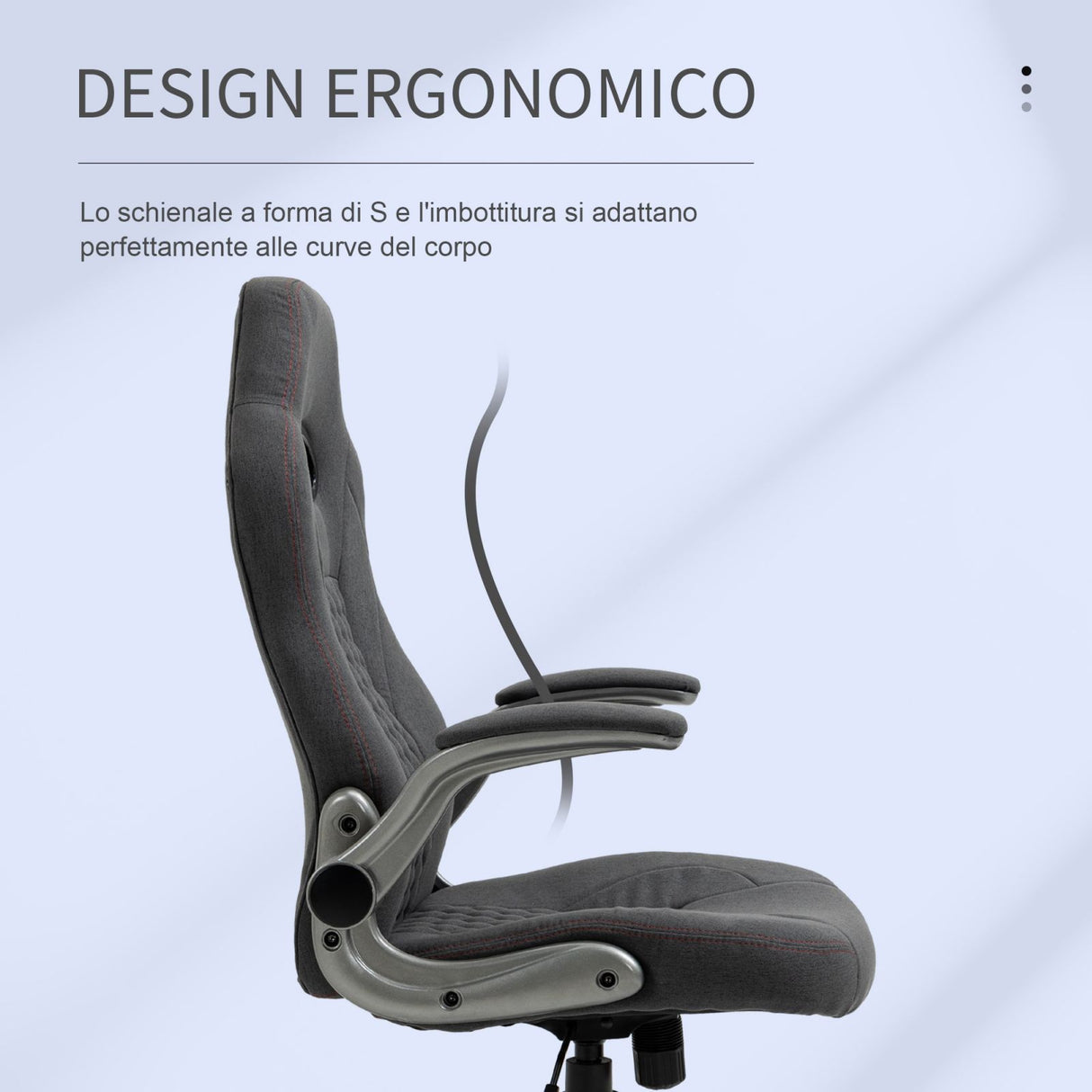 easycomfort easycomfort sedia gaming ergonomica e girevole in tessuto grigio 70 5x70x113 121cm