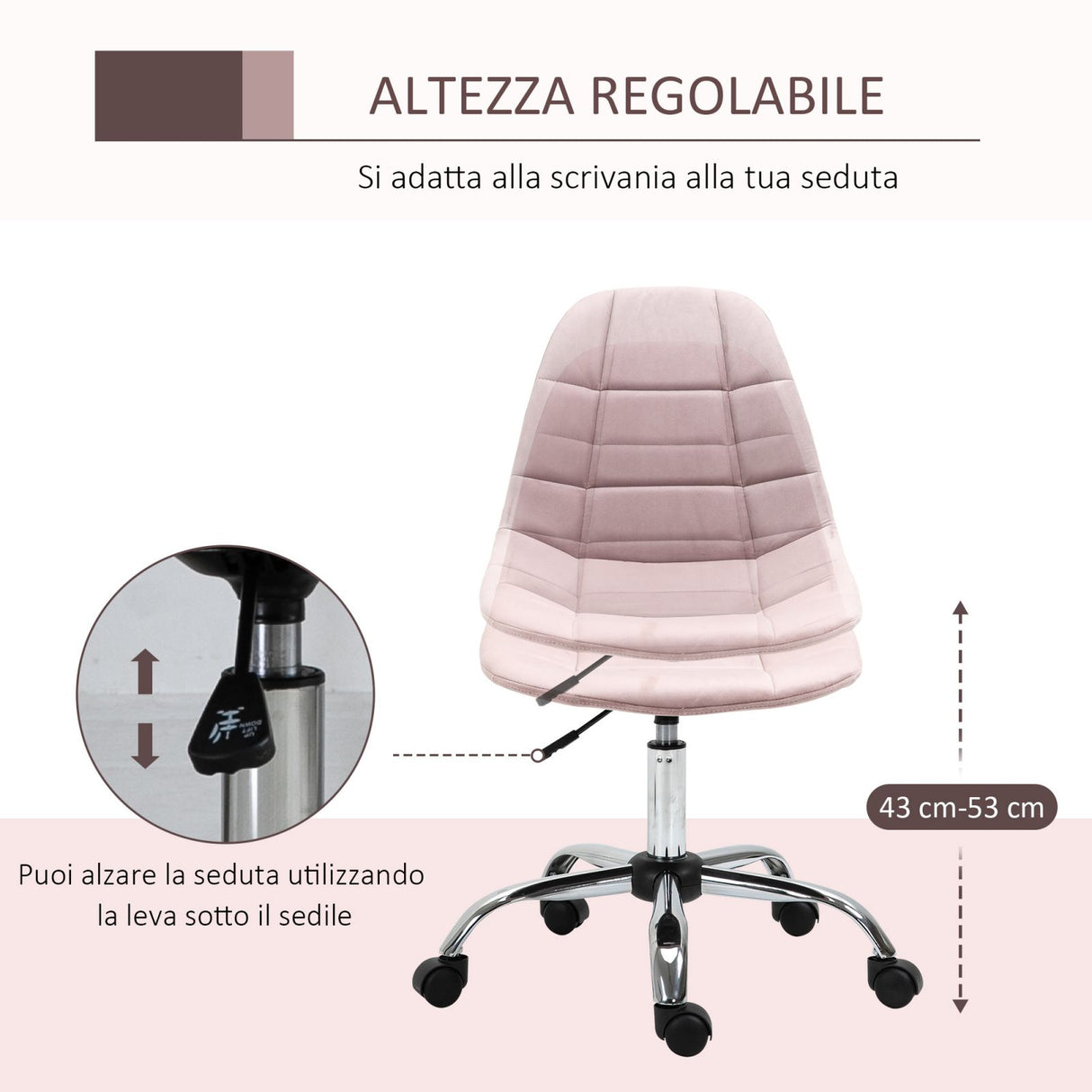 easycomfort easycomfort sedia girevole per scrivania ufficio ergonomica regolabile rosa ean 8054144137575