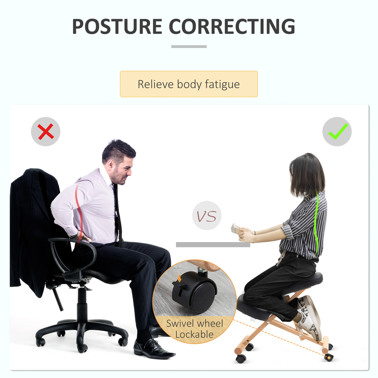 easycomfort easycomfort sedia inginocchiatoio in legno per casa e ufficio con ruote e altezza regolabile 43x67x57 75 cm nera