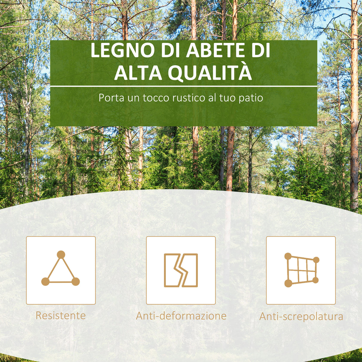 easycomfort easycomfort set 2 pz mobili da giardino con sedia a dondolo e tavolino pieghevole in legno di abete