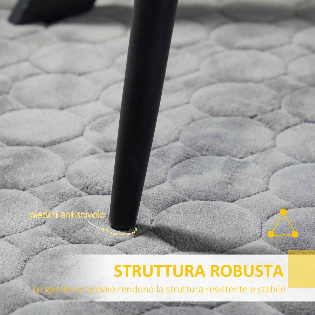 easycomfort easycomfort set 2 sedie da cucina imbottite con gambe in acciaio e design salvaspazio 43x58x90 cm