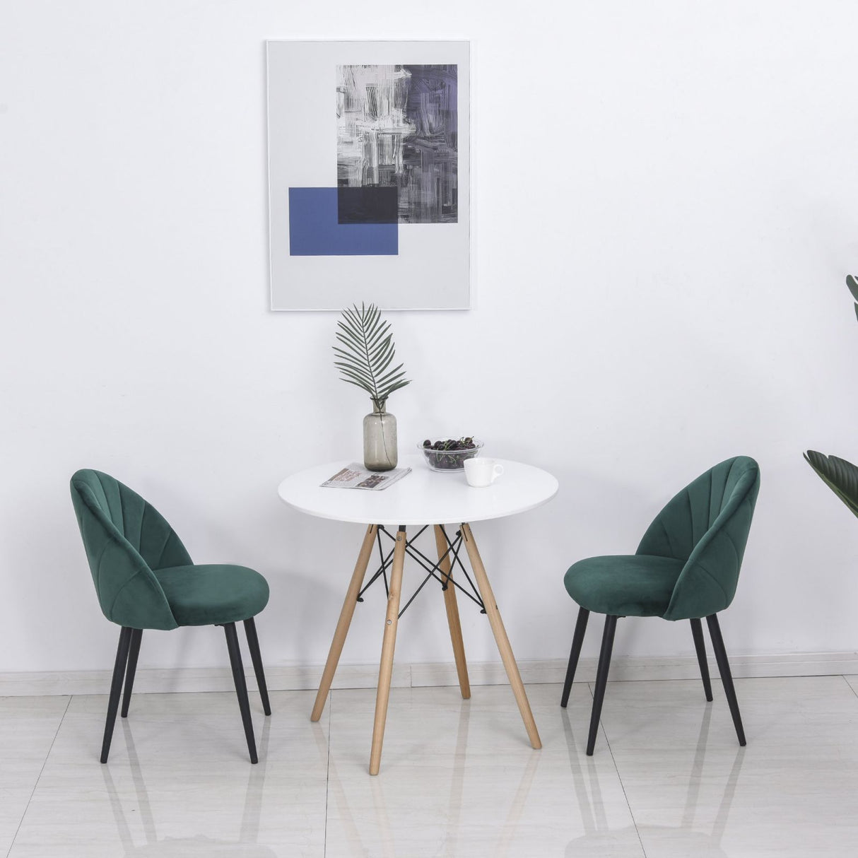 easycomfort easycomfort set 2 sedie imbottite per sala da pranzo con design nordico in metallo e velluto verde ean 8055776912110