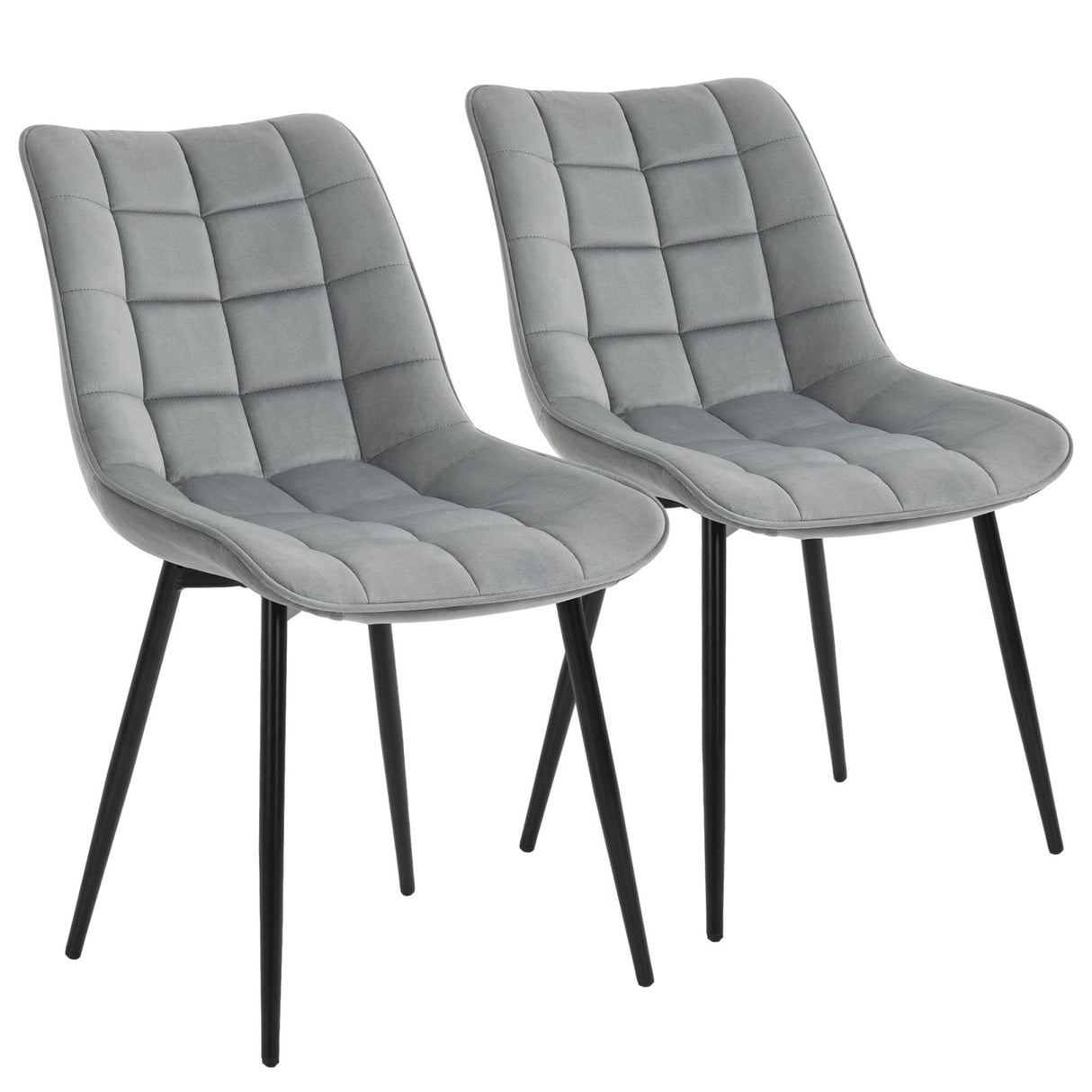 easycomfort easycomfort set 2 sedie moderne imbottite per soggiorno stile nordico velluto grigio ean 8055776912455