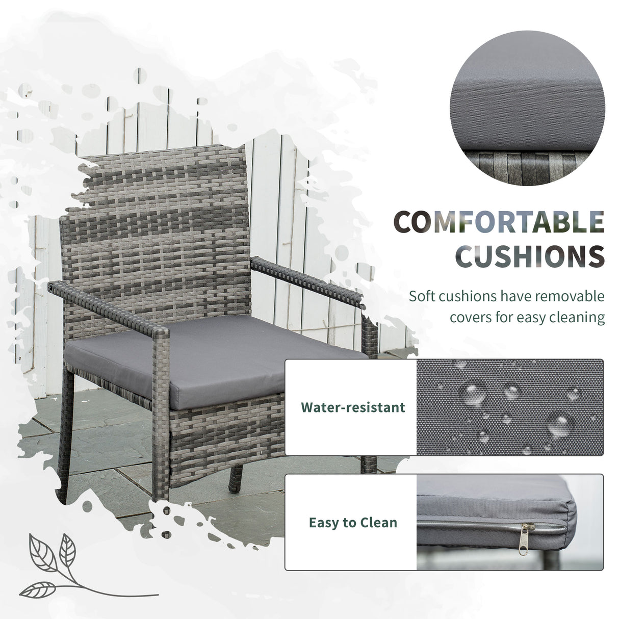 easycomfort easycomfort set da giardino con tavolo allungabile e 6 sedie con cuscini in rattan pe grigio e marrone