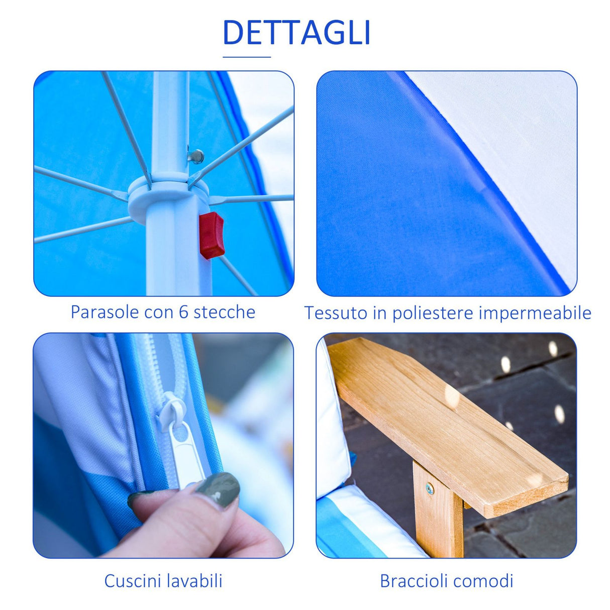 easycomfort easycomfort set lettino da spiaggia per bambini con ombrellone sdraio mare per bambini 3 7 anni bianca e blu ean 8055776910628