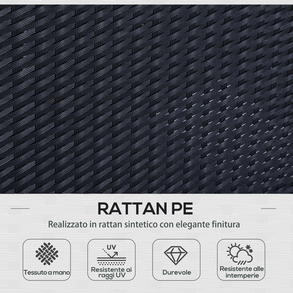 easycomfort easycomfort set mobili in pe rattan da esterno giardino 6 pezzi divano con cuscini e tavolino nero