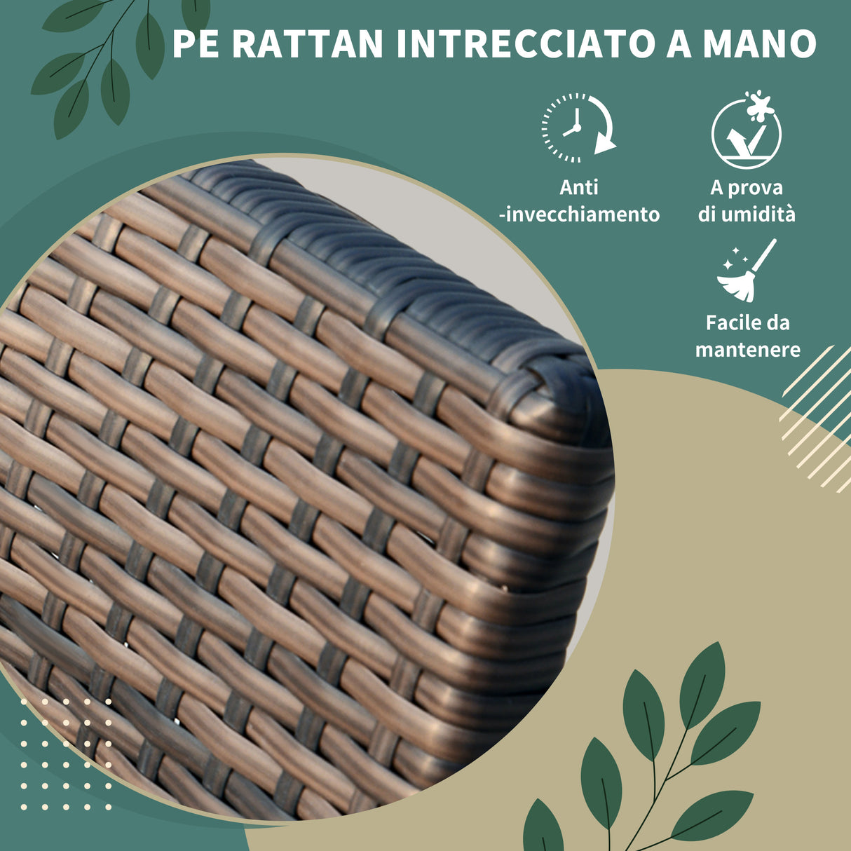 easycomfort easycomfort set tavolo e sedie da giardino 7pz tavolo da giardino con 6 sedie pieghevoli mobili da esterno polyrattan