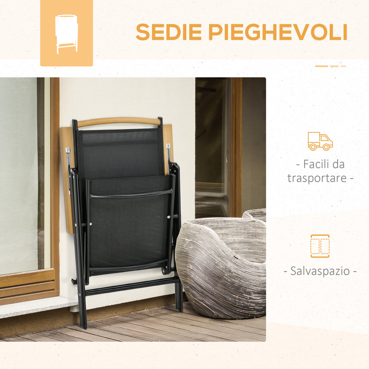 easycomfort easycomfort set tavolo e sedie da giardino pieghevoli e regolabili per 4 persone in alluminio e texteline nero