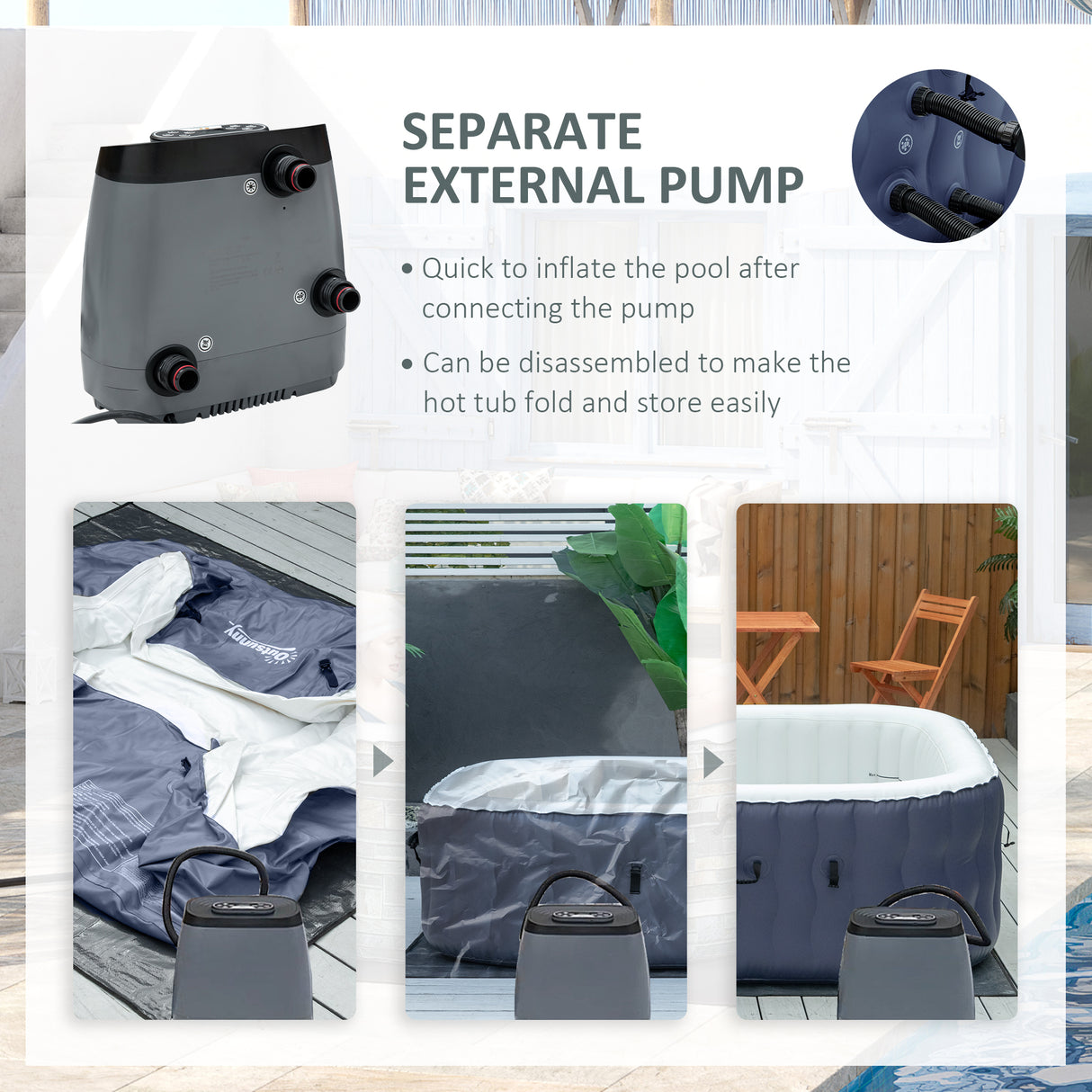 easycomfort easycomfort spa idromassaggio gonfiabile con 108 getti e riscaldamento 40c per 4 6 persone 180x180x68cm blu scuro