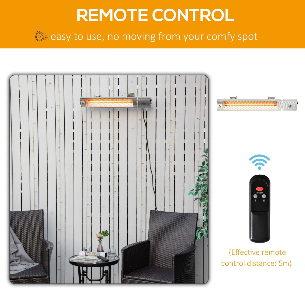 easycomfort easycomfort stufa da esterno elettrica 1000w2000w pannello riscaldante a parete con telecomando in alluminio 67 5x10 5x7cm grigio