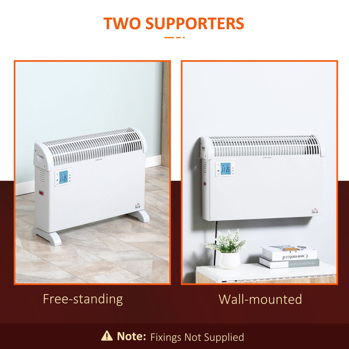 easycomfort easycomfort stufa elettrica termoventilatore da parete e da appoggio temperatura regolabile e timer 58 5x20x43cm bianco