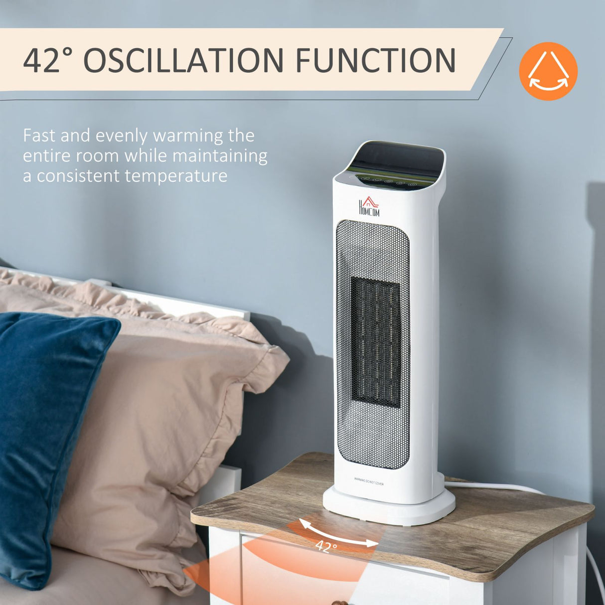 easycomfort easycomfort stufetta elettrica oscillante con telecomando temperatura regolabile e timer bianco