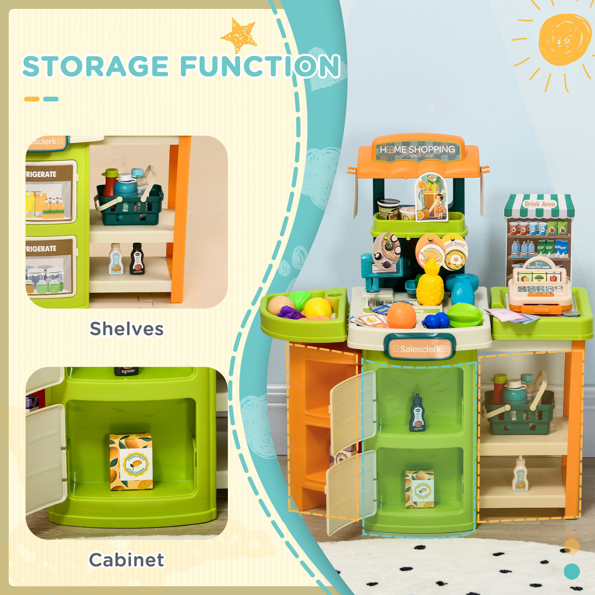 easycomfort easycomfort supermercato giocattolo per bambini 3 6 anni con cassa e accessori design pieghevole a trolley