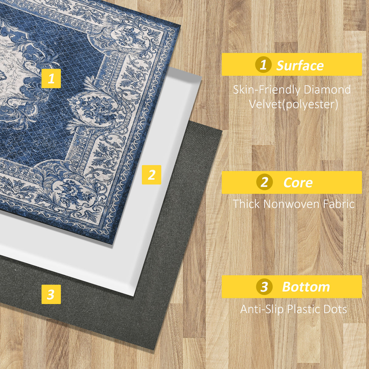 easycomfort easycomfort tappeto moderno persiano in poliestere per interni 200x140cm blu