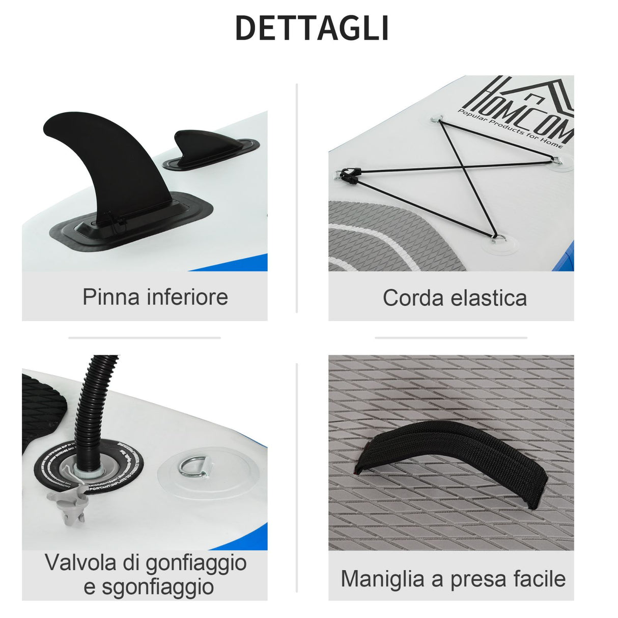 easycomfort easycomfort tavola sup gonfiabile con accessori inclusi stand up paddle per adulti e teenager 305x80x15cm blu e bianco ean 8055776916583
