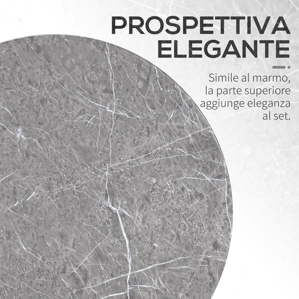 easycomfort easycomfort tavolini da salotto set 2 pezzi con piano effetto marmo in metallo nero